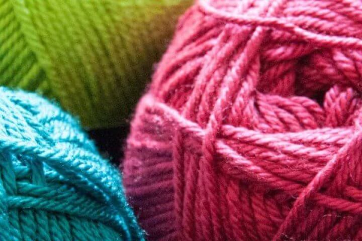 Balls of colorful yarn
